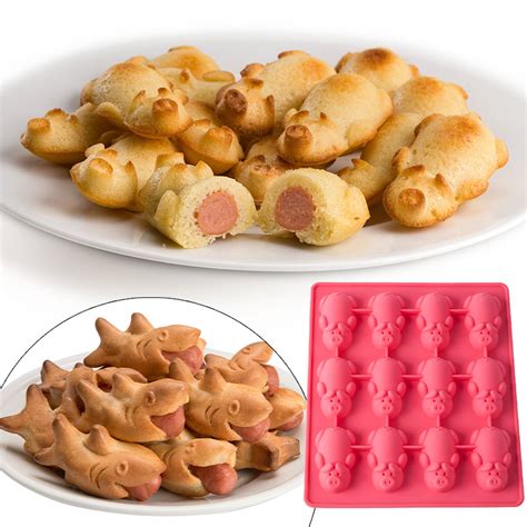 🎁Easy to Clean, Just Rinse with Warm Soapy Water or Put It in the Dishwasher 🎁Suitable for Making Soft Sweets. . Shark pigs in a blanket mold